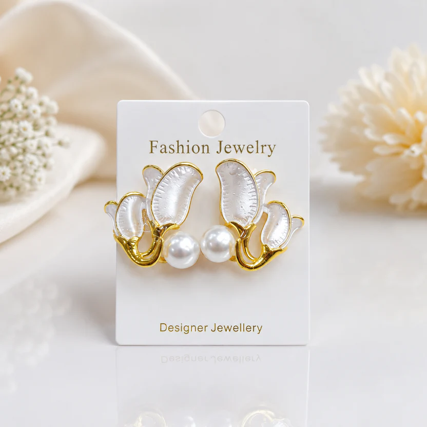 White Tulip Earrings